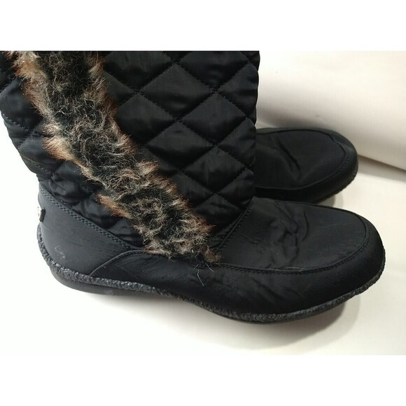 London Fog Inside Zip Black Boot Faux Fur Trim Calf Boots. Size 8 - Picture 4 of 9